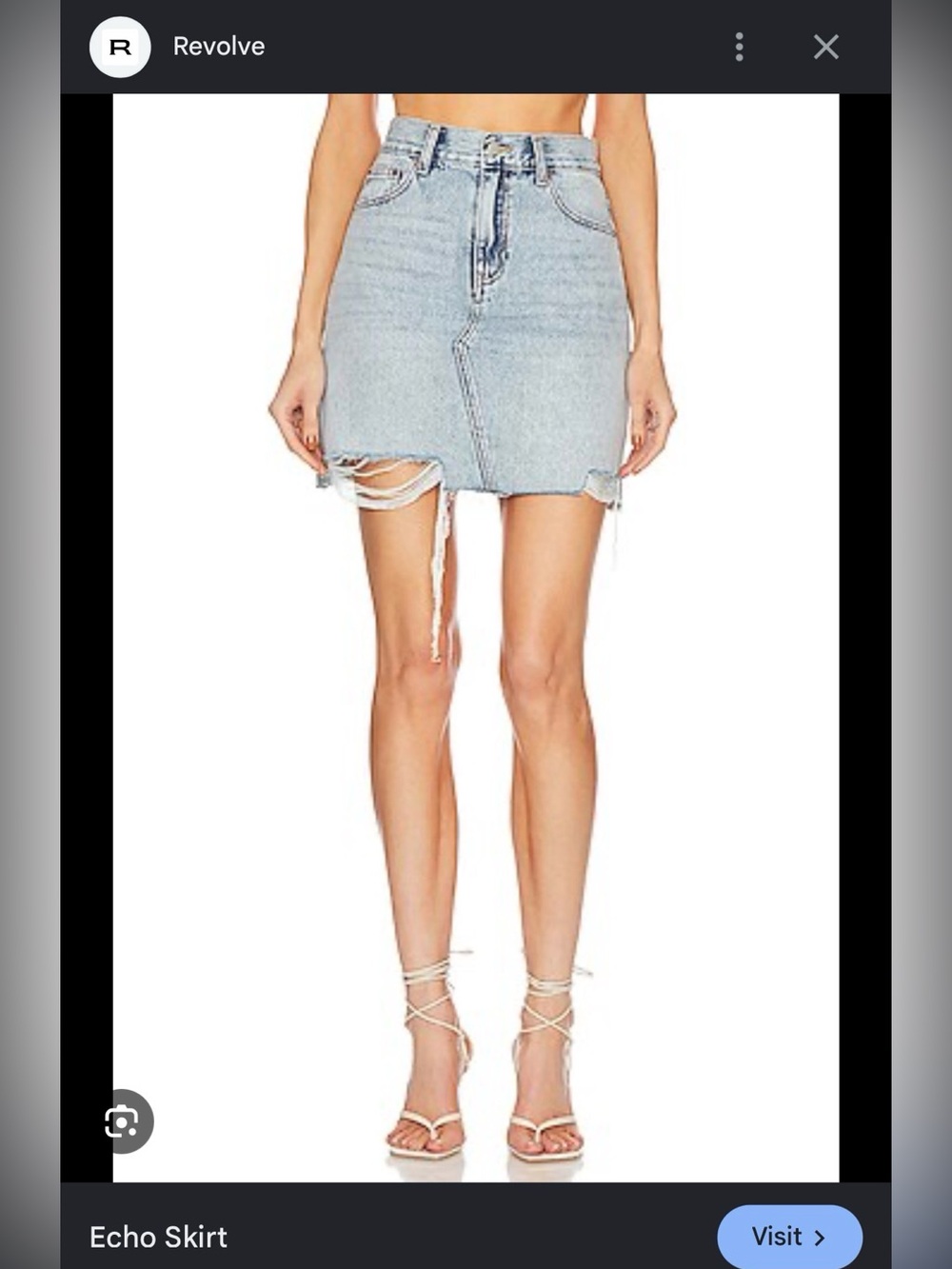 Revolve Dr Denim Echo Light Blue Denim Mini Skirt NWT